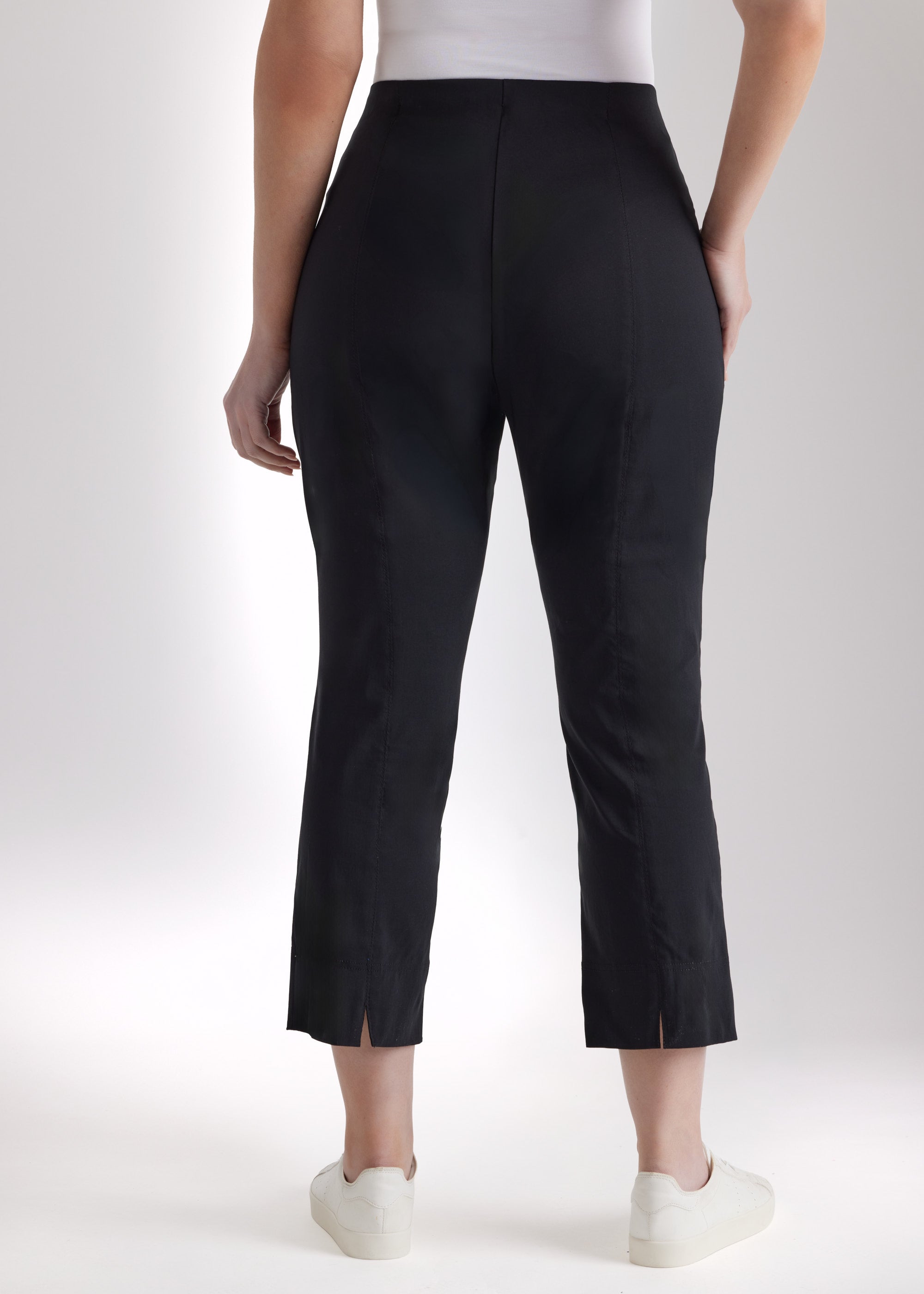 Schmale 7/8 - Hose MESSINI aus Baumwollmix mit Stretch in Schwarz- FOX'S - Fashion