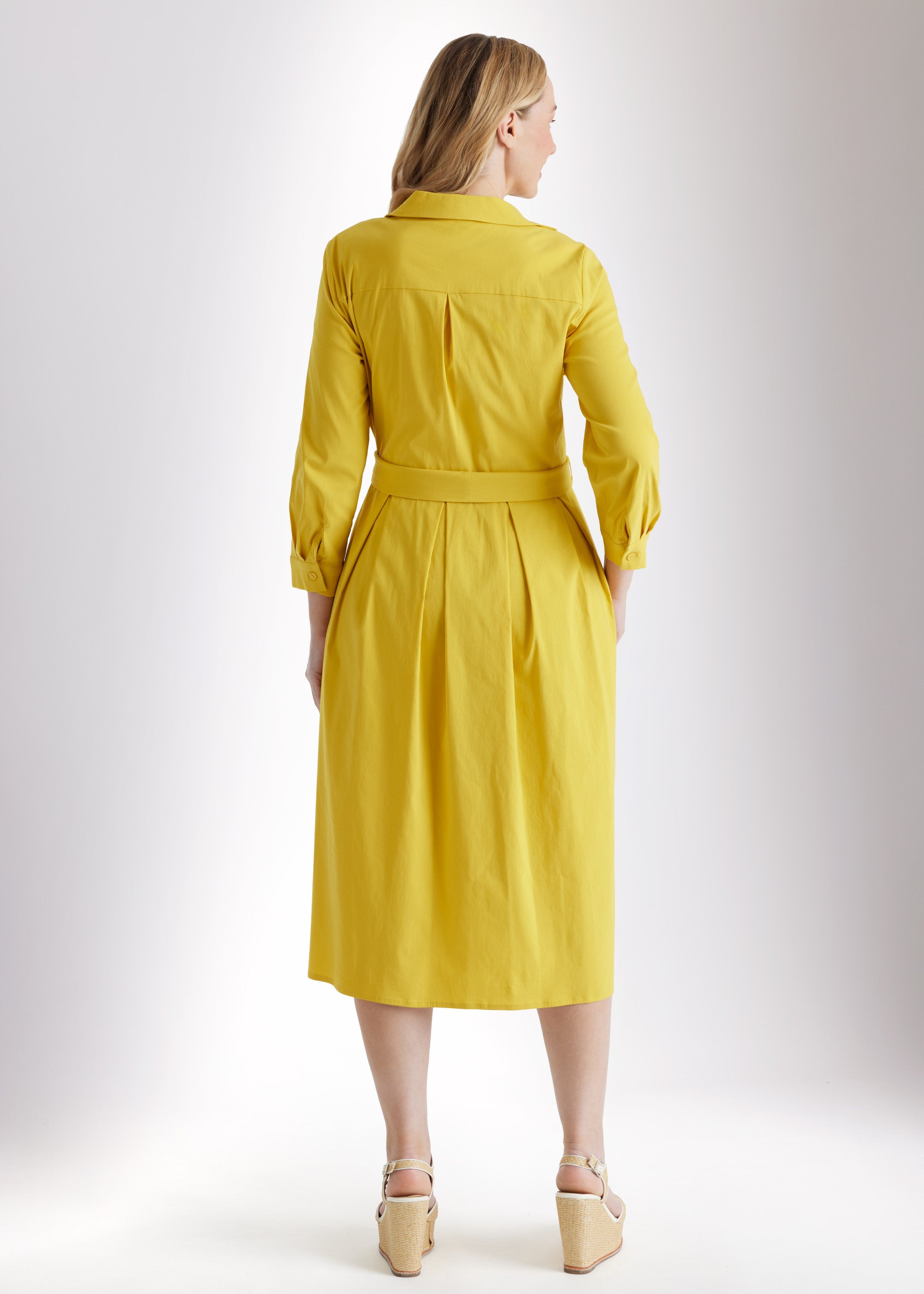 Tailliertes Hemdblusenkleid MYLADJA aus Baumwollmix mit Stretch - FOX'S - Fashion