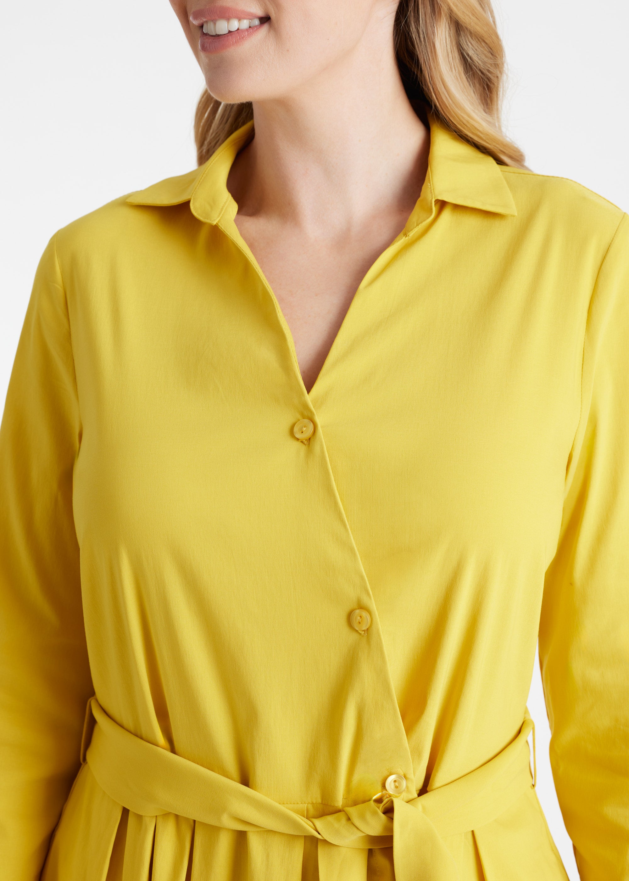 Tailliertes Hemdblusenkleid MYLADJA aus Baumwollmix mit Stretch - FOX'S - Fashion