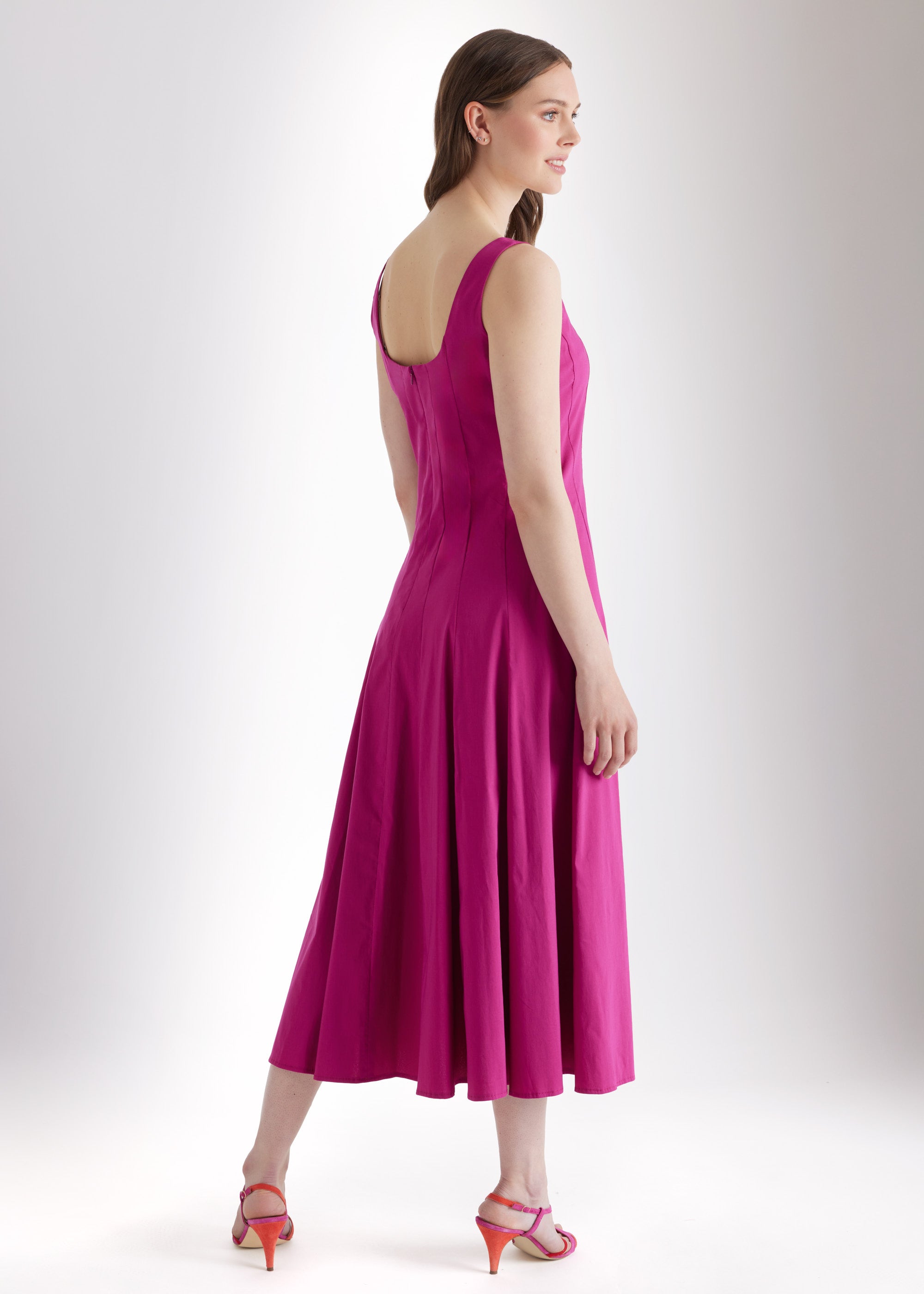 Ausgestelltes Midi - Kleid MYASHI aus Baumwollmix mit Stretch - FOX'S - Fashion