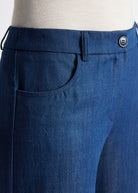 Weite Hose NAJEANS mit Knopf, Reißverschluss, Gürtelschlaufen, Eingrifftaschen und weitem Bein in Dunkelblau