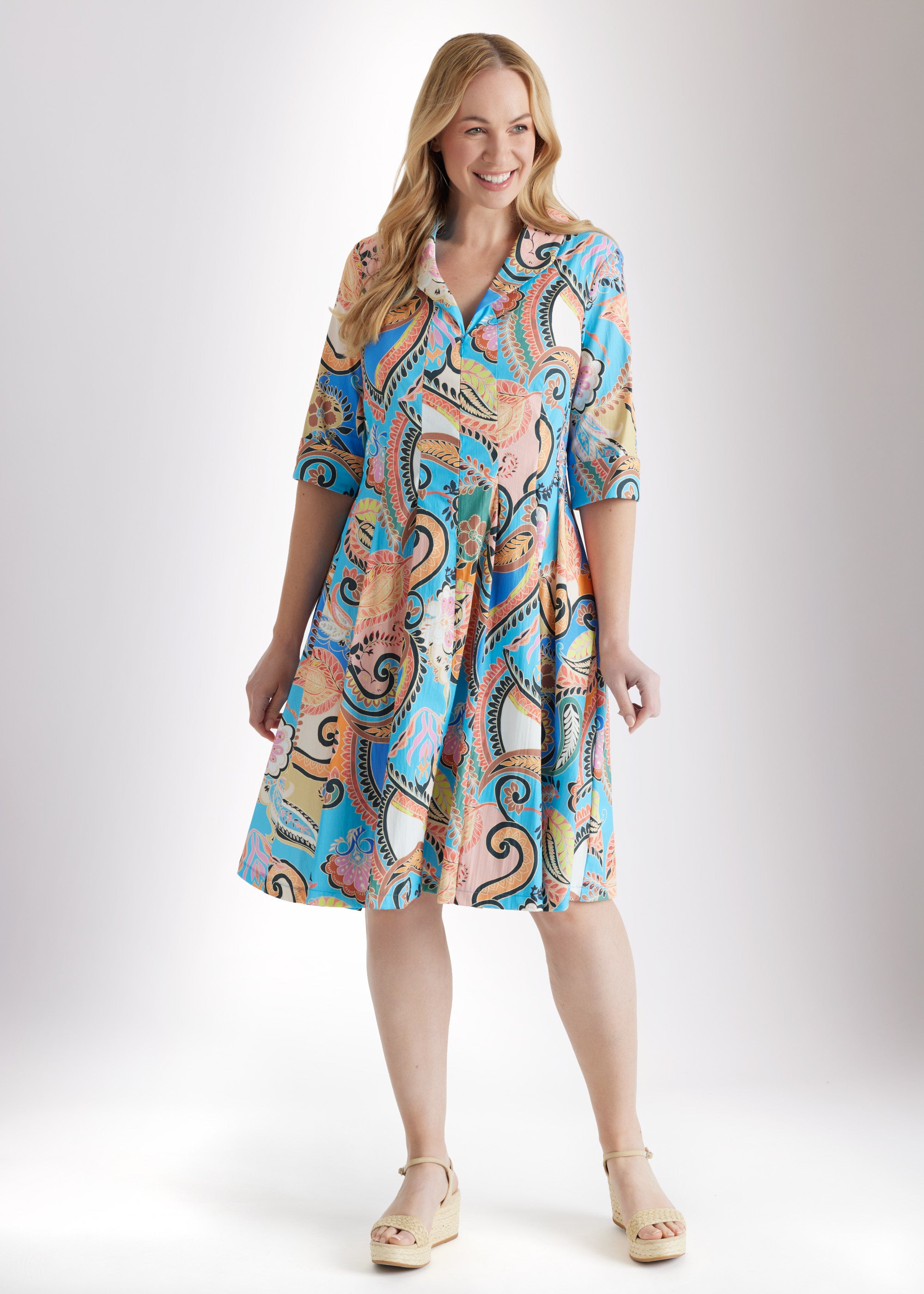 Tailliertes Kleid UDAXI aus Bio - Baumwolle - FOX'S - Fashion