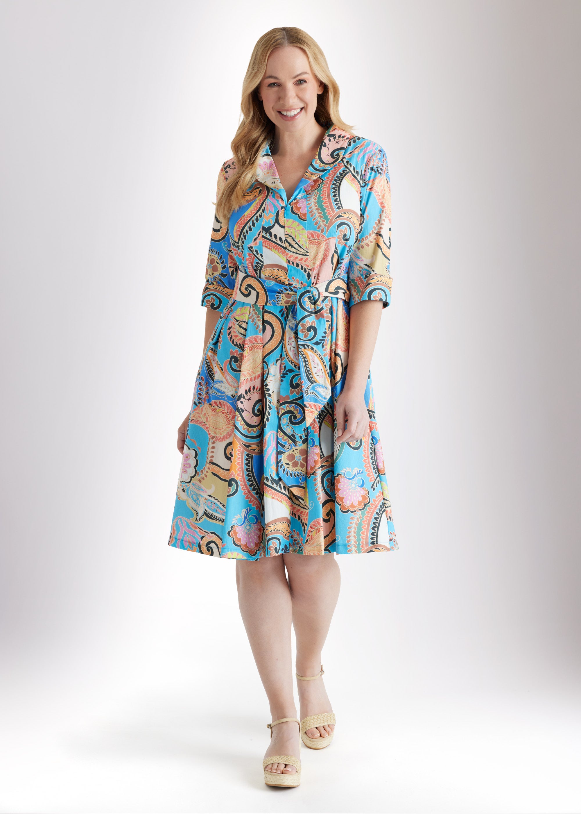 Tailliertes Kleid UDAXI aus Bio - Baumwolle - FOX'S - Fashion