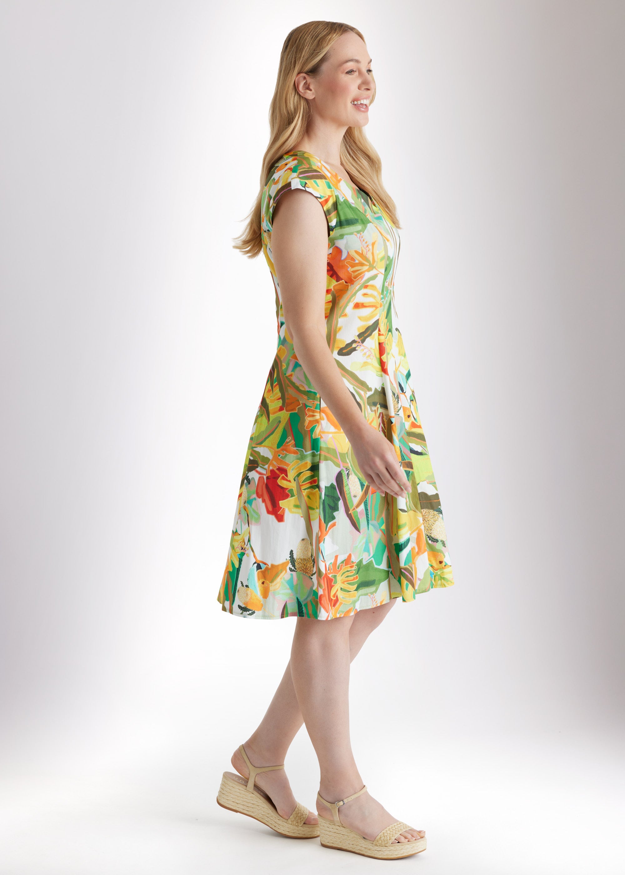 Tailliertes Kleid UNGANA aus Bio - Baumwolle - FOX'S - Fashion