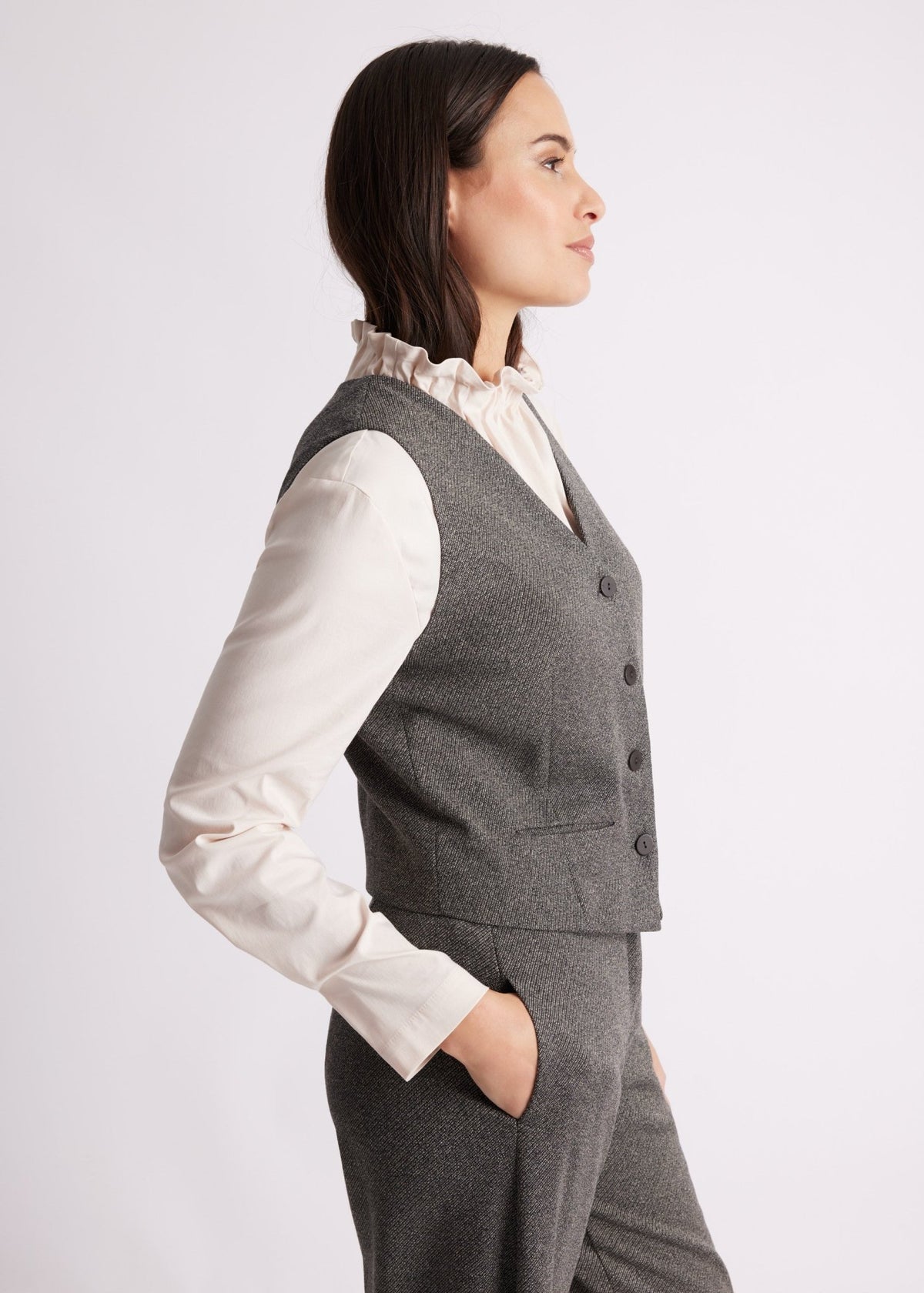 Anzugweste WAKAWE aus meliertem Viskose-Baumwoll-Mix - FOX'S-Fashion