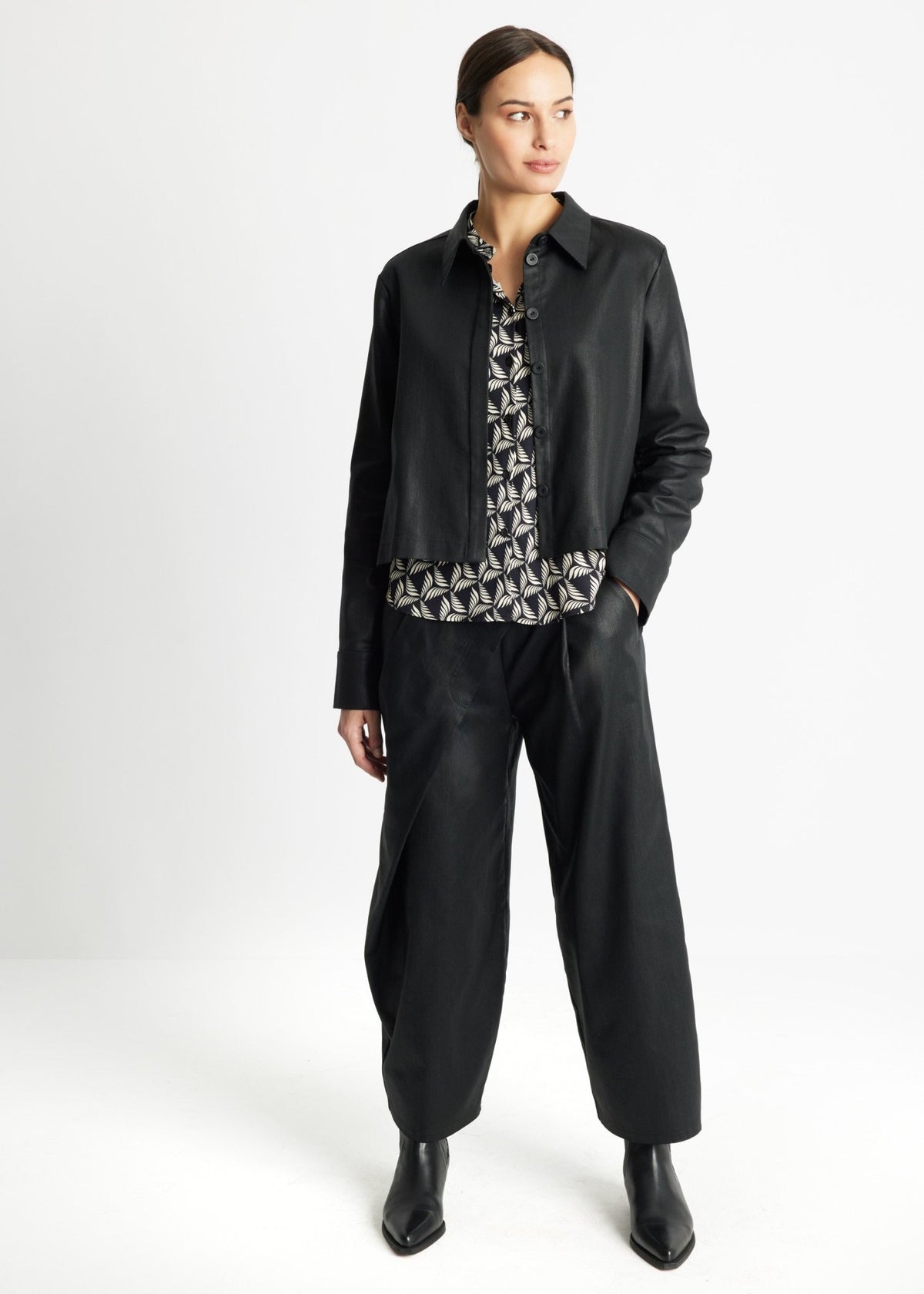 Gerade Hemdjacke ZANZIA aus 100 % Baumwolle - FOX'S-Fashion