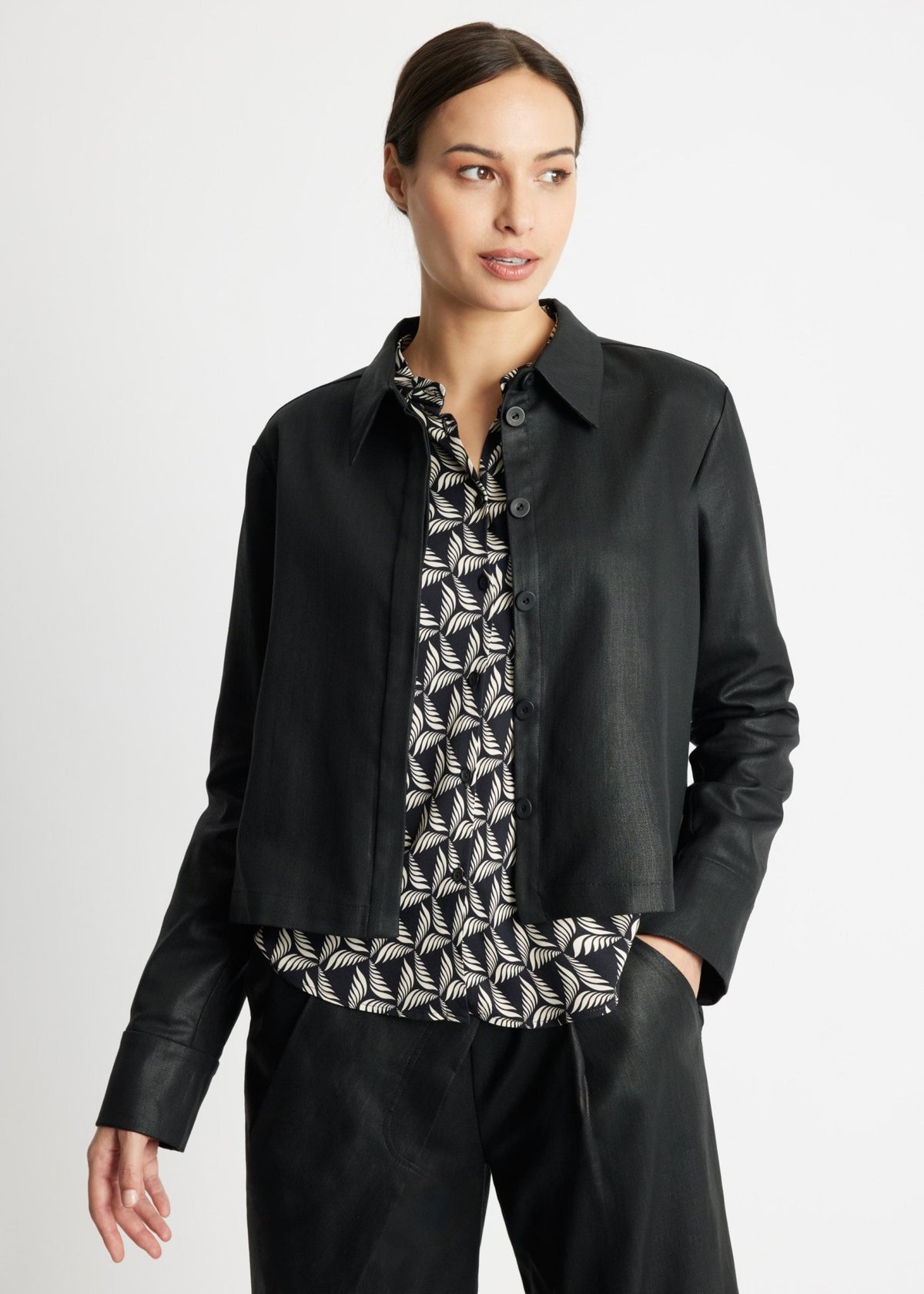 Gerade Hemdjacke ZANZIA aus 100 % Baumwolle - FOX'S-Fashion