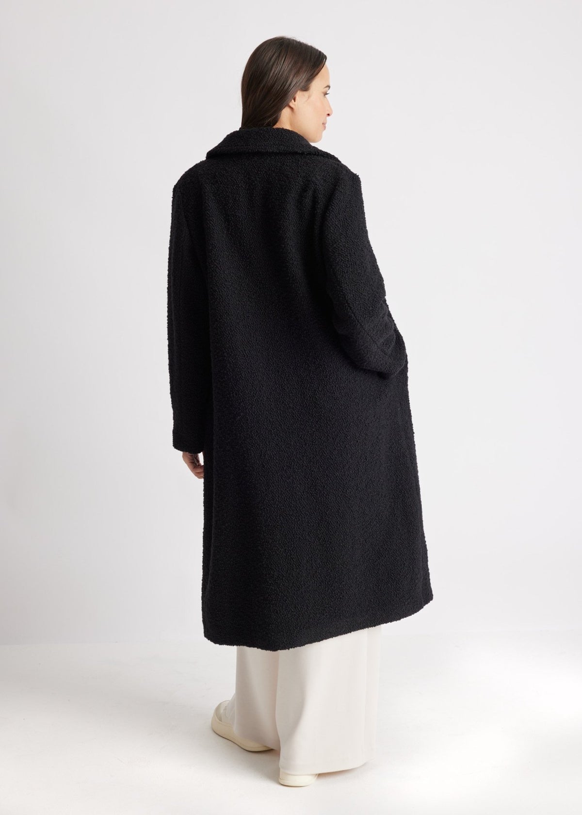 Gerader Mantel OPRINO aus Schurwolle im Teddy-Look - FOX'S-Fashion