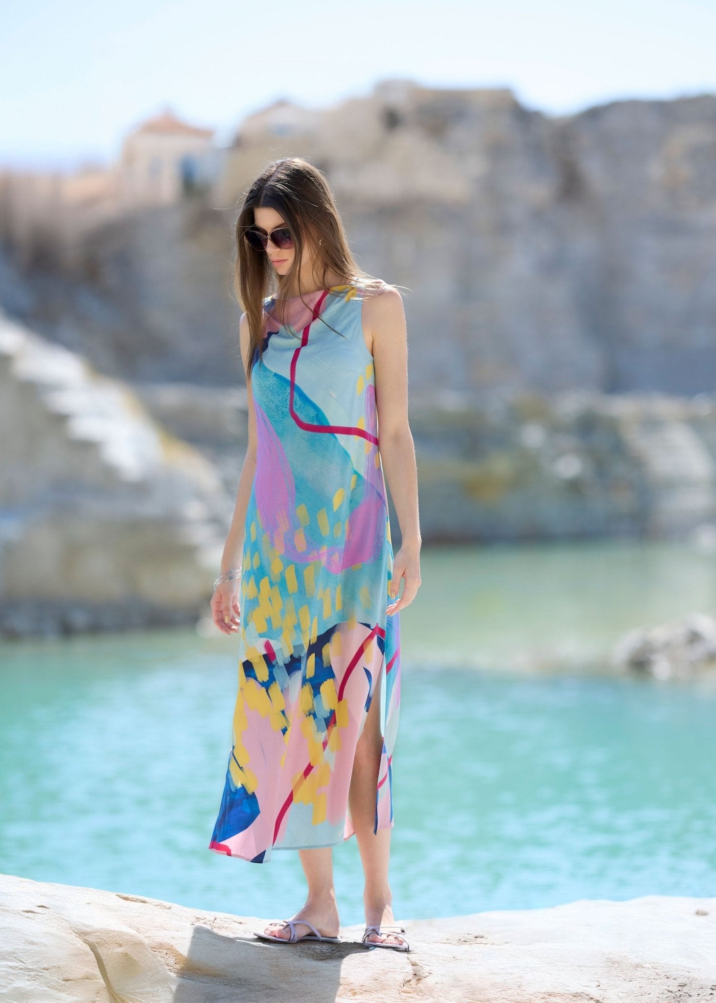 Gerades Midi - Kleid WUVITA aus Viskose - FOX'S - Fashion