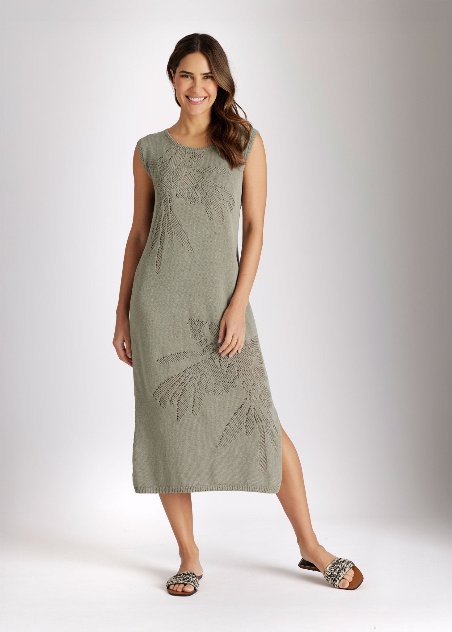 Gerades Strickkleid TORNADA aus Baumwolle und Leinen - FOX'S - Fashion