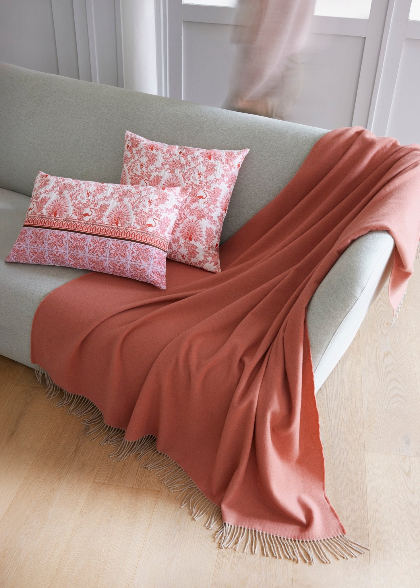 Gewebte Dekokissenhülle EVELIN in edlem Jacquard aus Baumwoll - Viskose - Mix - FOX'S - Fashion