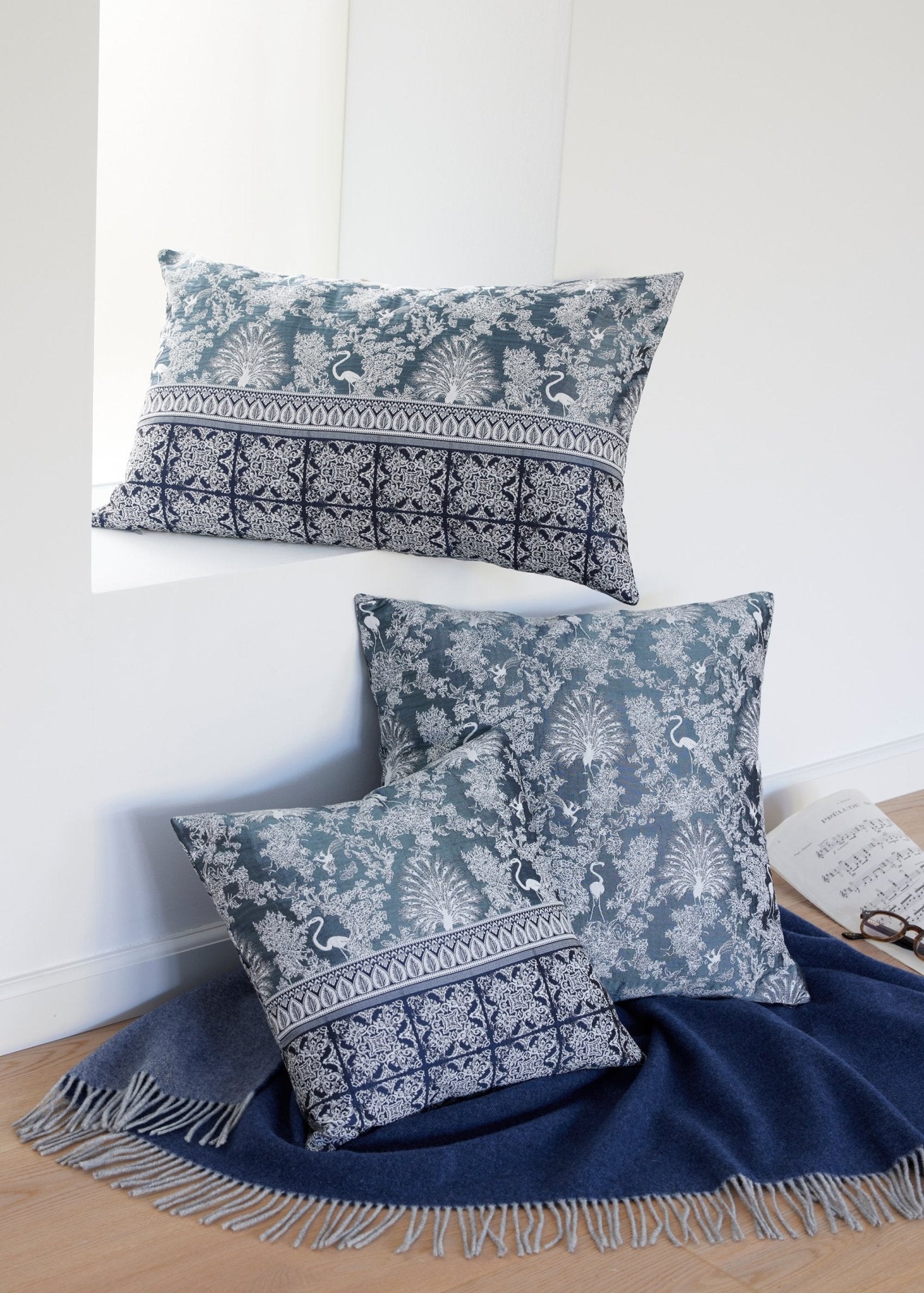 Gewebte Dekokissenhülle EVELIN in edlem Jacquard aus Baumwoll - Viskose - Mix - FOX'S - Fashion