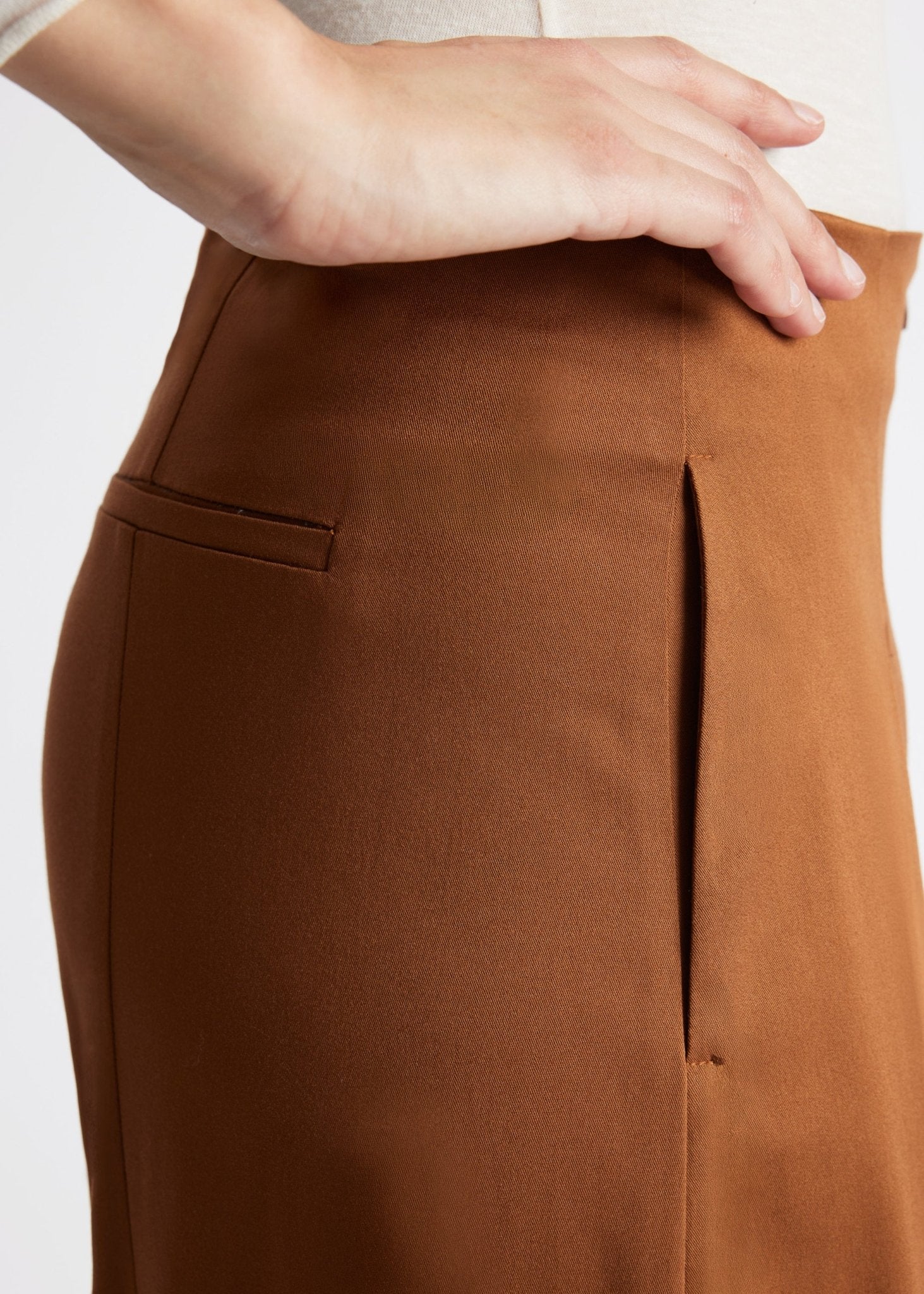 Hose QUKASEI aus glattem Viskosejersey mit weitem Bein - FOX'S-Fashion
