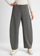 Hose WAHOSSA aus meliertem Viskose-Baumwoll-Mix im Barrel-Fit - FOX'S-Fashion