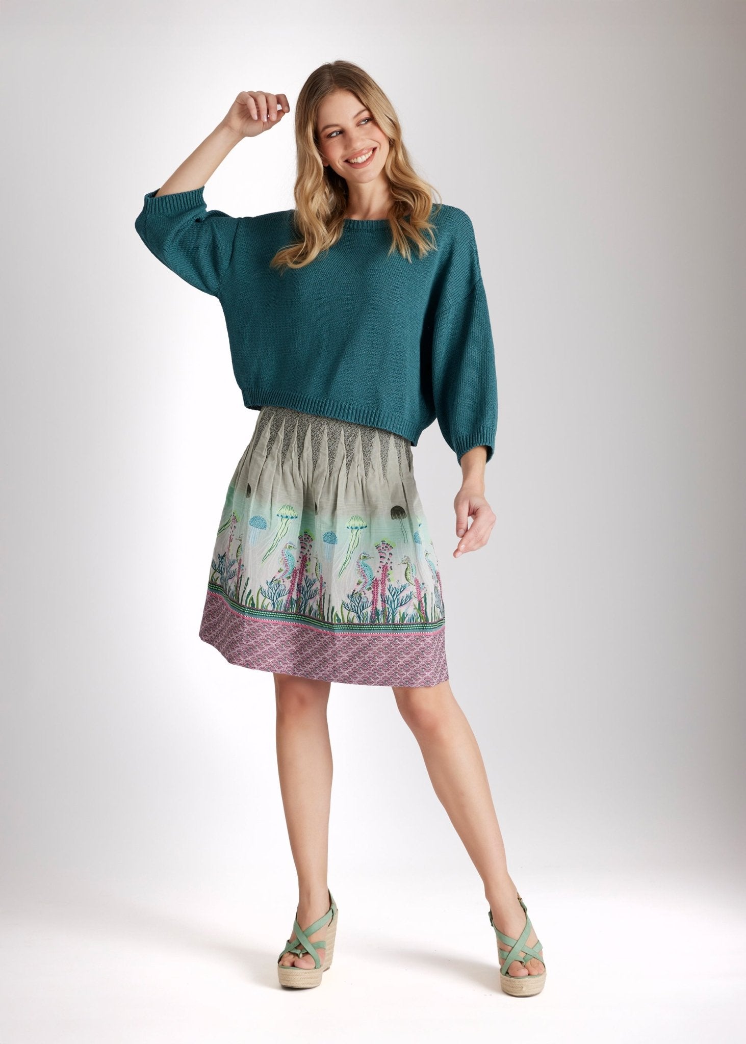 Kurzer, legerer Strickpullover IPWOL aus Baumwollmix - FOX'S - Fashion