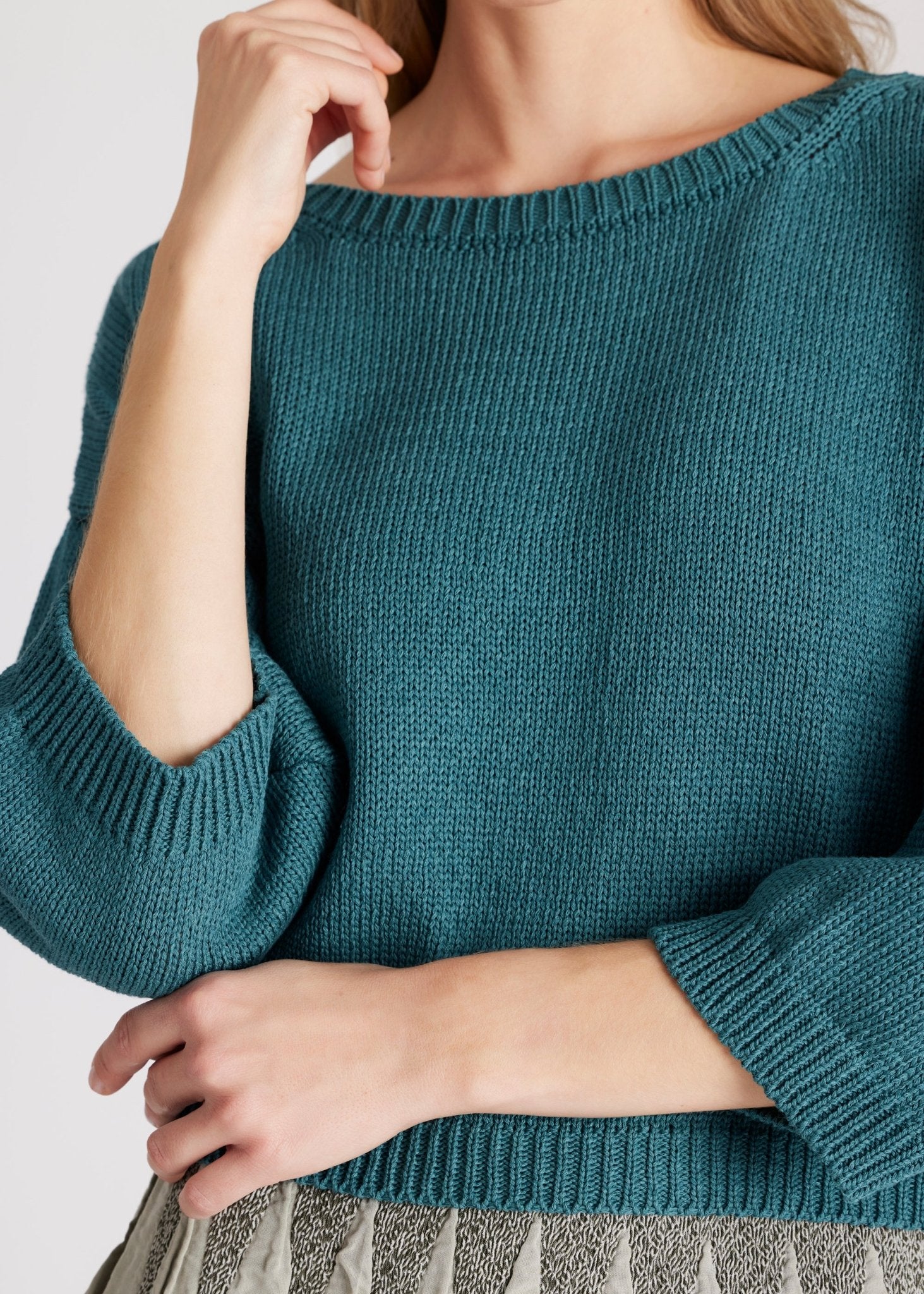 Kurzer, legerer Strickpullover IPWOL aus Baumwollmix - FOX'S - Fashion