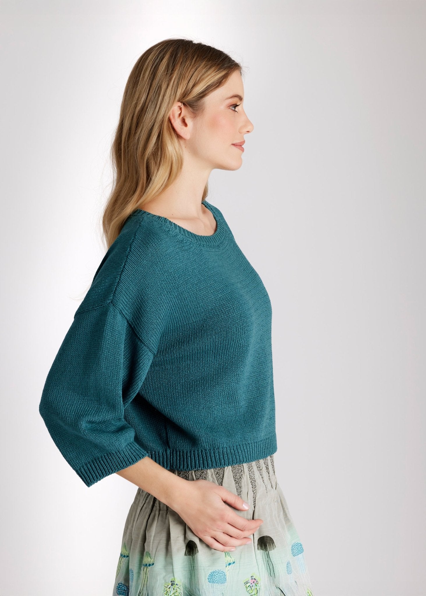 Kurzer, legerer Strickpullover IPWOL aus Baumwollmix - FOX'S - Fashion