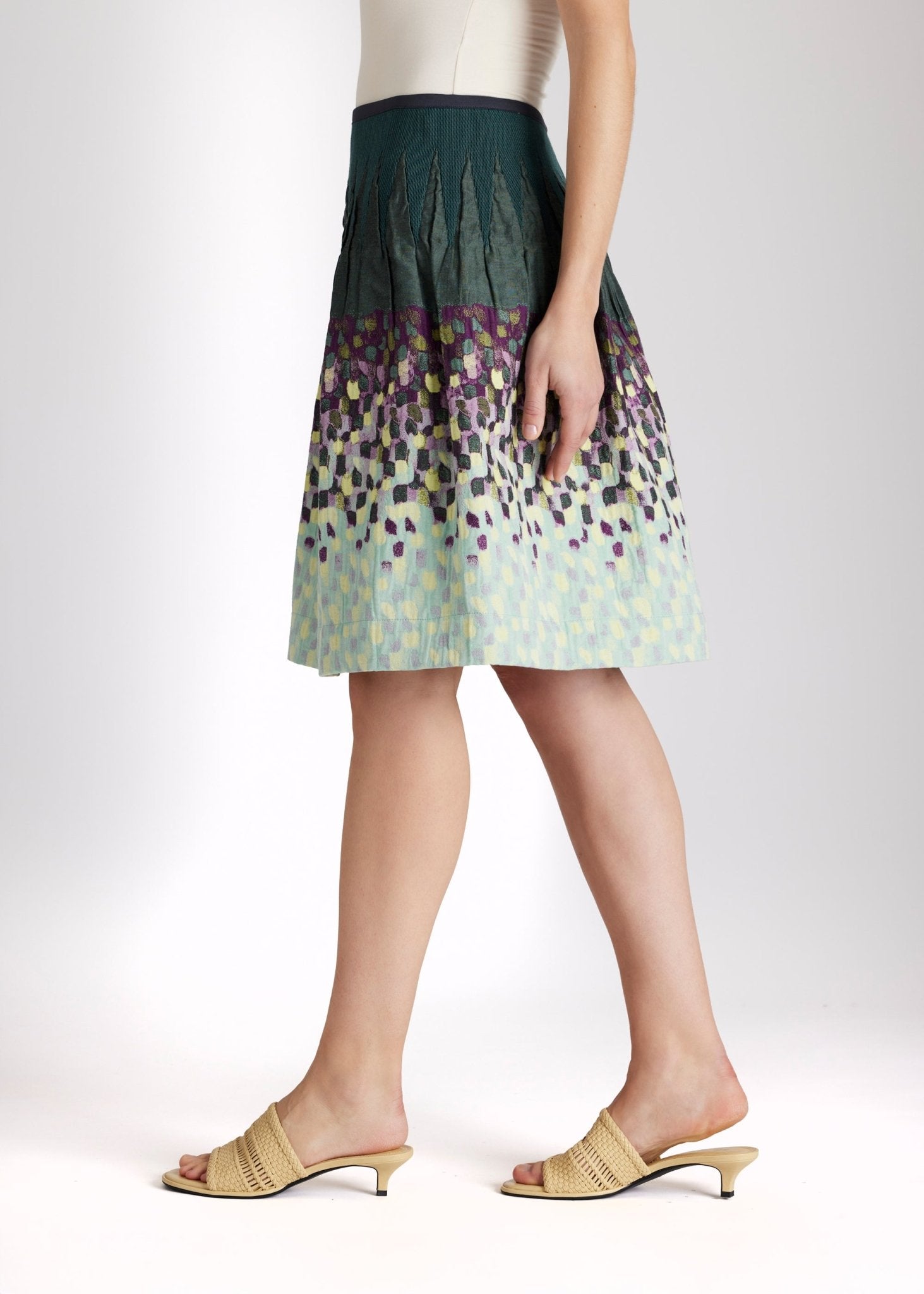 Kurzer One Size Rock LACROS-S mit Gummibund und Fleckenmuster in Grün