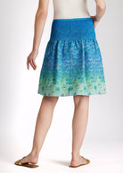 Kurzer One Size Rock LACROS-S mit Gummibund und Pfauenmuster in Blau