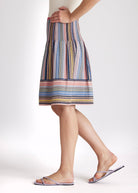 Kurzer One Size Rock LACROS-S mit Gummibund und Streifenmuster in Orange