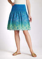 Kurzer One Size Rock LACROS-S mit Gummibund und Pfauenmuster in Blau