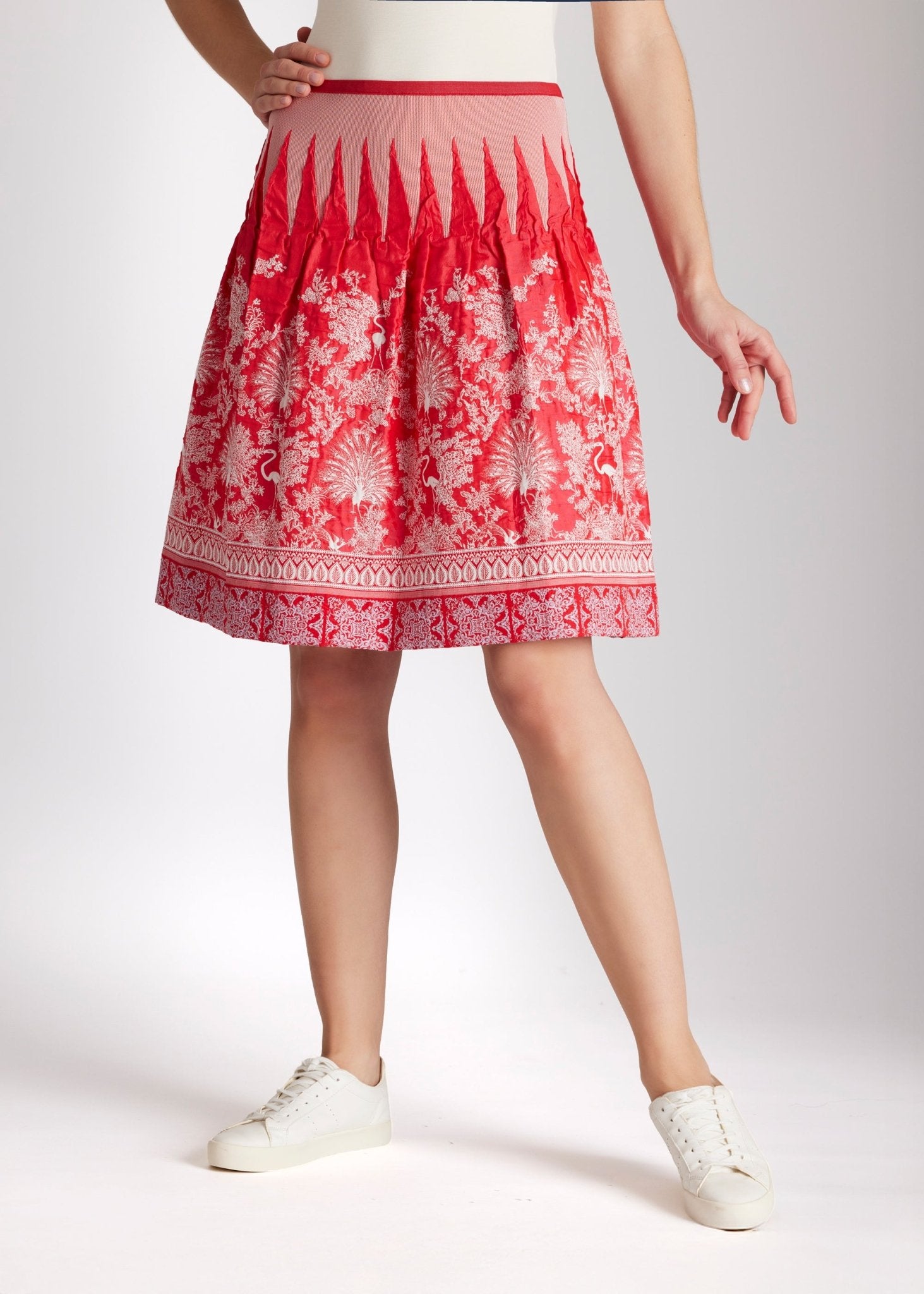 Kurzer One Size Rock LACROSA-S mit Gummiband und Vogelmuster in Rot