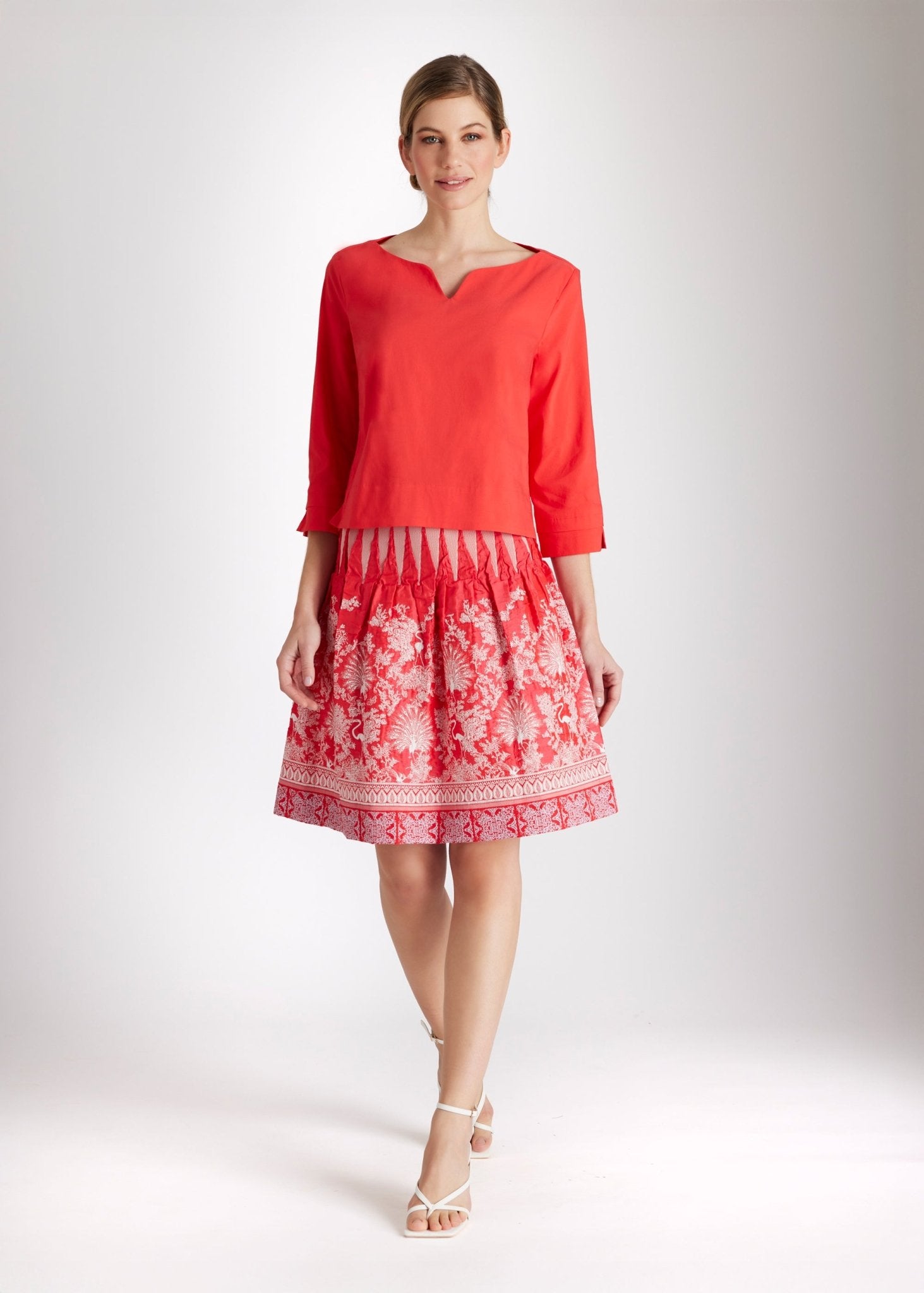 Kurzer One Size Rock LACROSA-S mit Gummiband und Vogelmuster in Rot