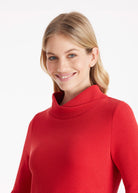 Kurzes Kleid HAJAPU mit Stehkragen, langen Armen und Eingrifftaschen in Rot