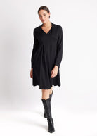 Kurzes Kleid QUENZYA aus glattem Viskosejersey in A-Linie - FOX'S-Fashion