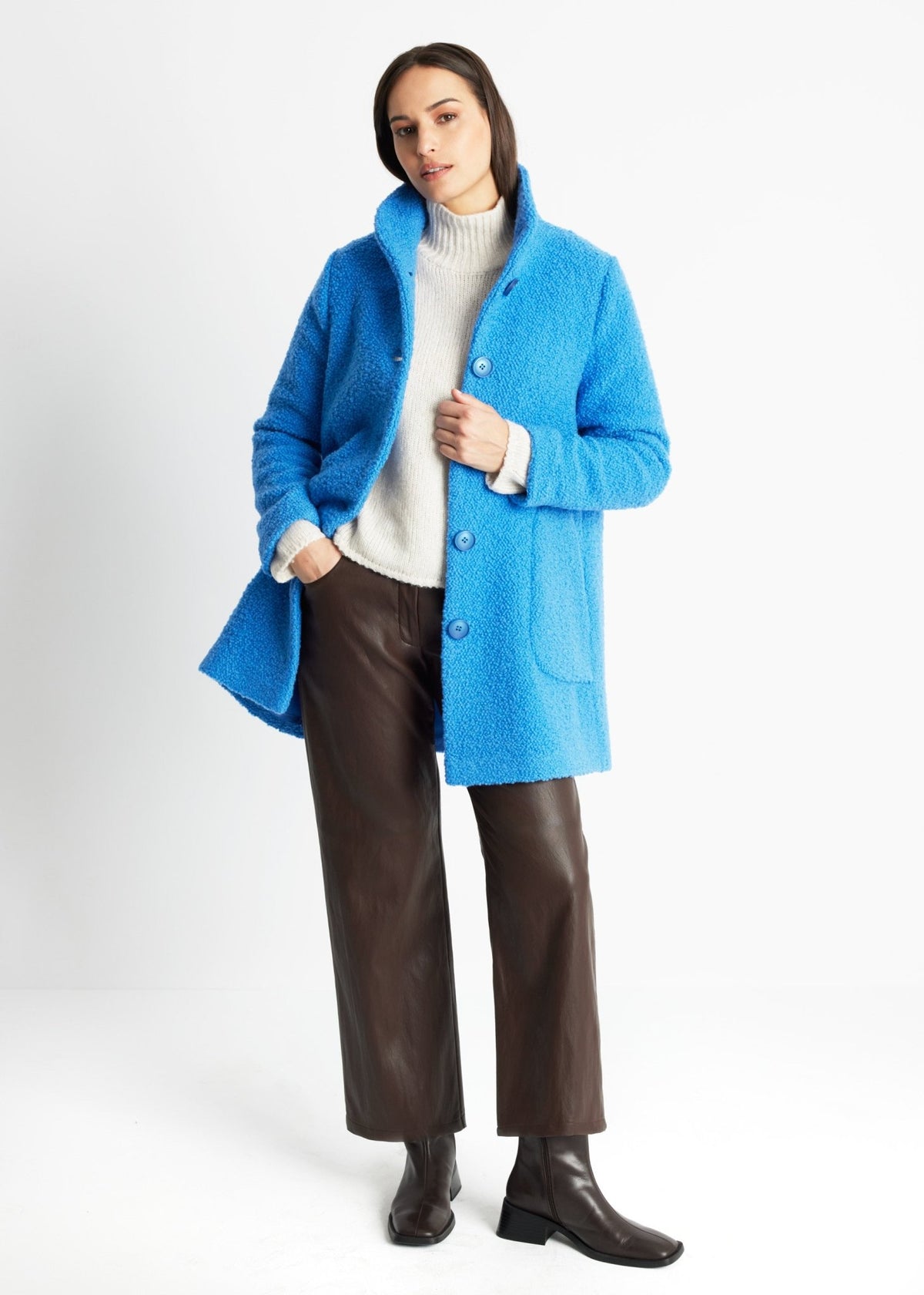 Lange Jacke ODUANA aus Schurwolle im Teddy-Look - FOX'S-Fashion