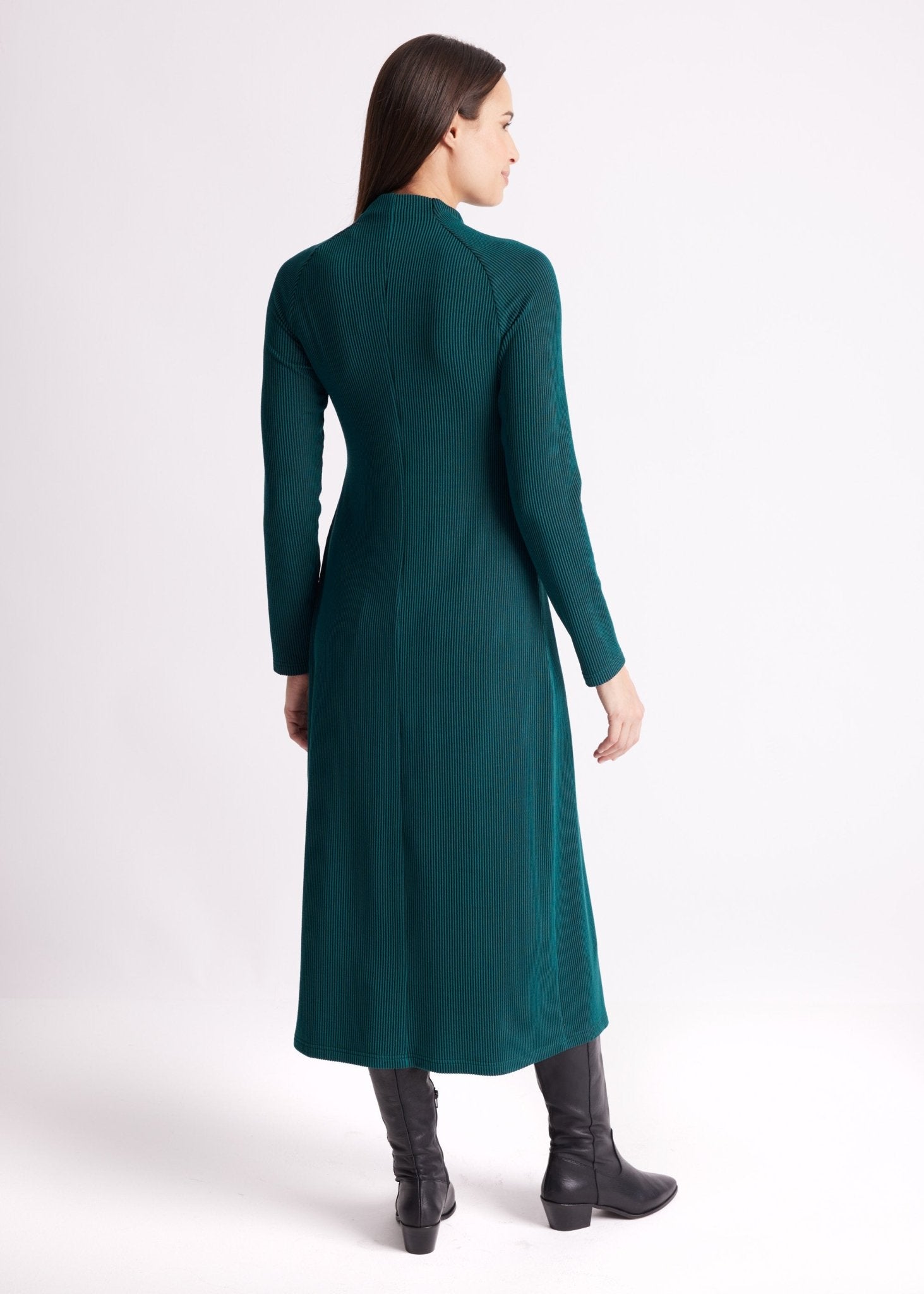 Langes Kleid PETRONO aus fein geripptem Viskose-Mix in A-Linie - FOX'S-Fashion