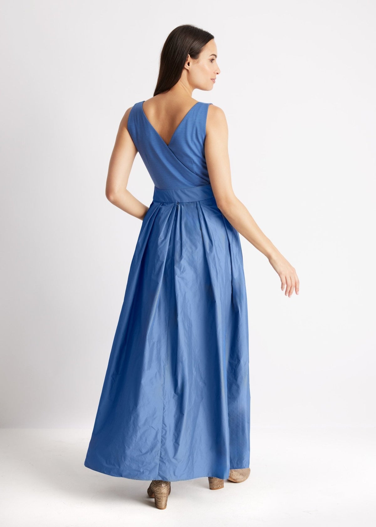 Langes Kleid SELONGIA im Patch aus Viskosejersey und Taft - FOX'S-Fashion