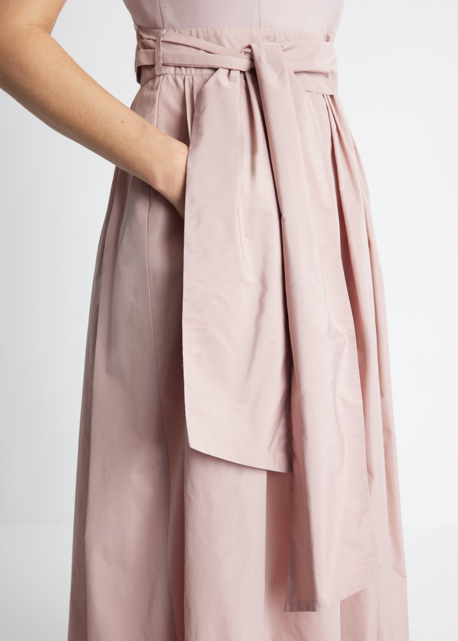 Langes Kleid SELONGIA im Patch aus Viskosejersey und Taft - FOX'S-Fashion