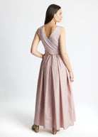 Langes Kleid SELONGIA im Patch aus Viskosejersey und Taft - FOX'S-Fashion