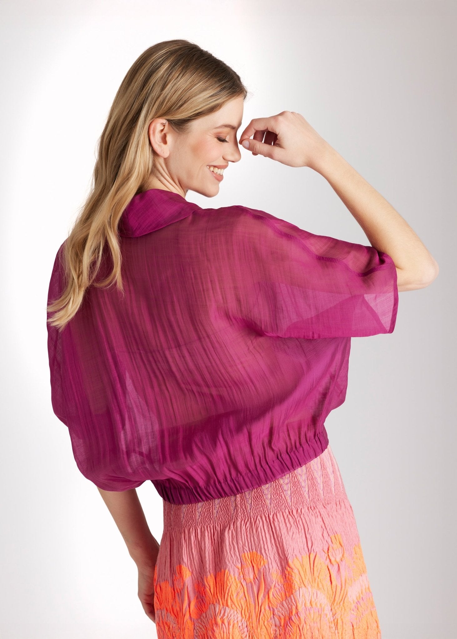 Legere Bluse NEVONA aus Tencel - Mix mit Bindedetail - FOX'S - Fashion