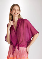 Legere Bluse NEVONA aus Tencel - Mix mit Bindedetail - FOX'S - Fashion