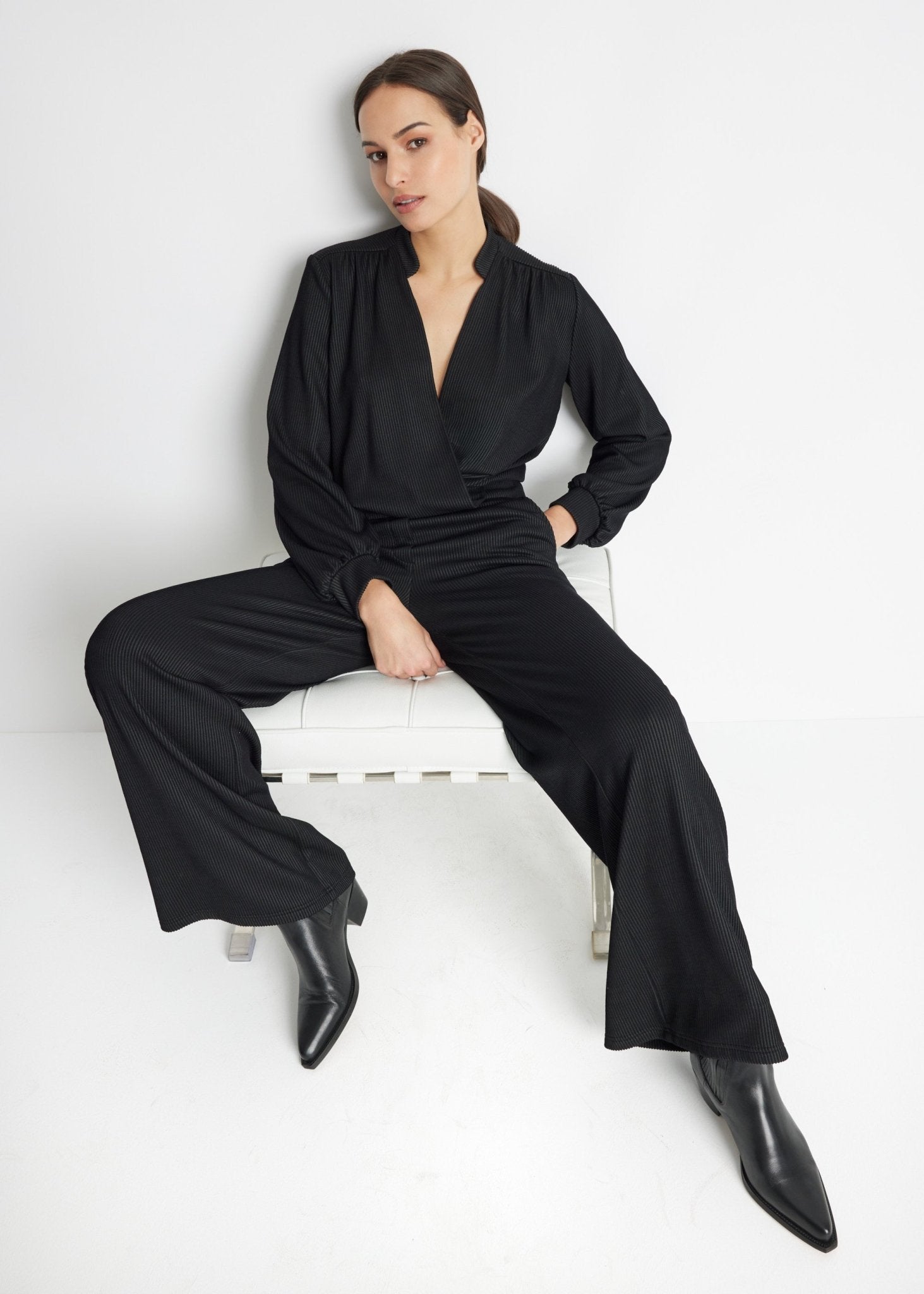 Legere Hose PYPANTA aus fein geripptem Viskose-Mix - FOX'S-Fashion