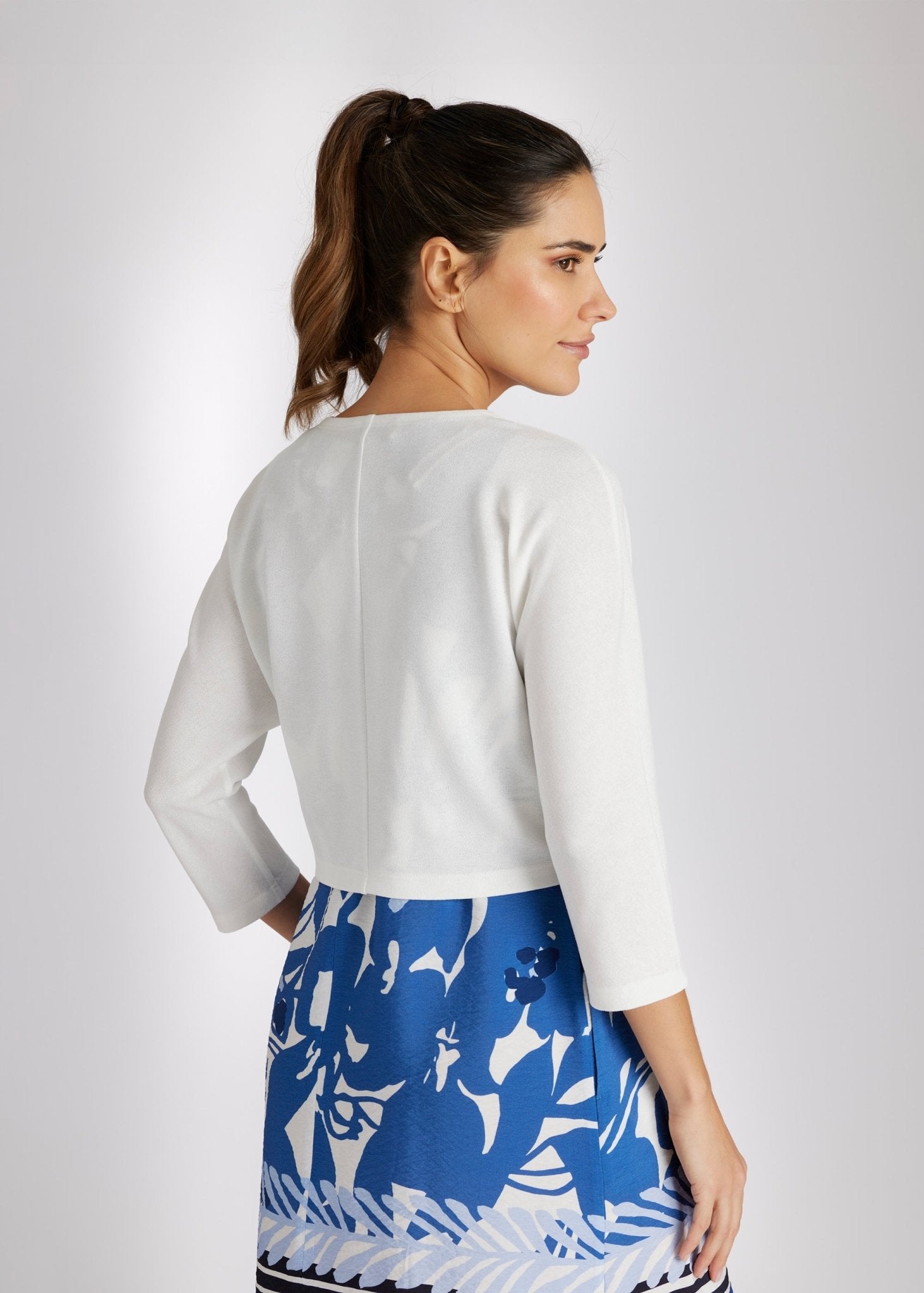 Bolero HOLLYWOOD zum Binden mit langen Ärmeln in  Weiß