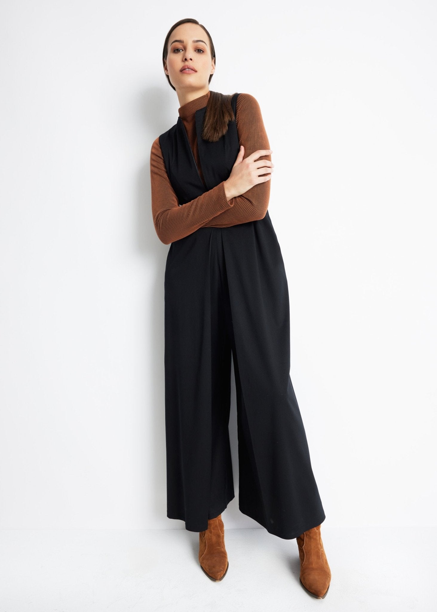 Legerer Jumpsuit QUMSUI aus glattem Viskosejersey - FOX'S-Fashion