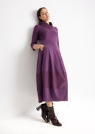 Midi-Kleid SIROBO im Patch aus Viskosejersey und Taft mit O-Form - FOX'S-Fashion