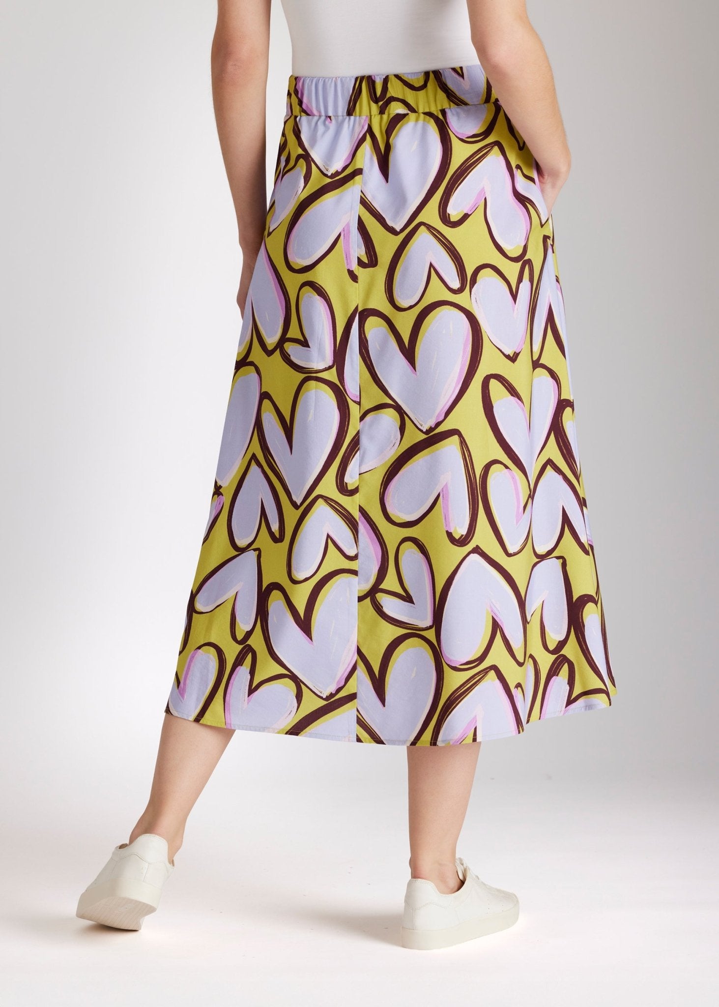 Midi - Rock QUANORO aus Viskose - Baumwoll - Mix in A - Linie - FOX'S - Fashion