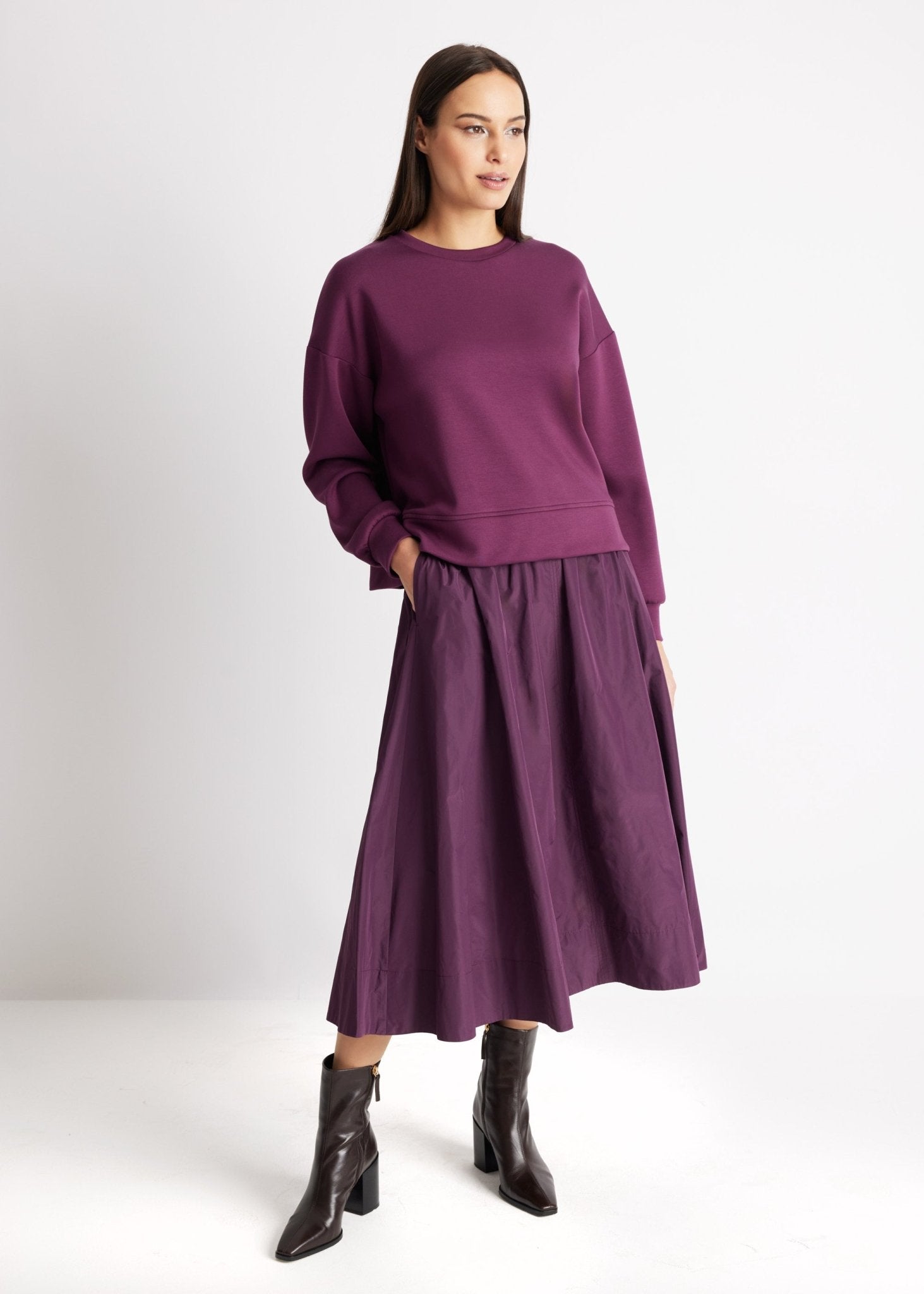 Midi-Rock SYNARO aus Taft in A-Linie - FOX'S-Fashion
