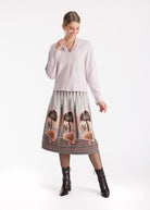 Pullover FEALIA mit V-Ausschnitt und langen Armen in Rosa