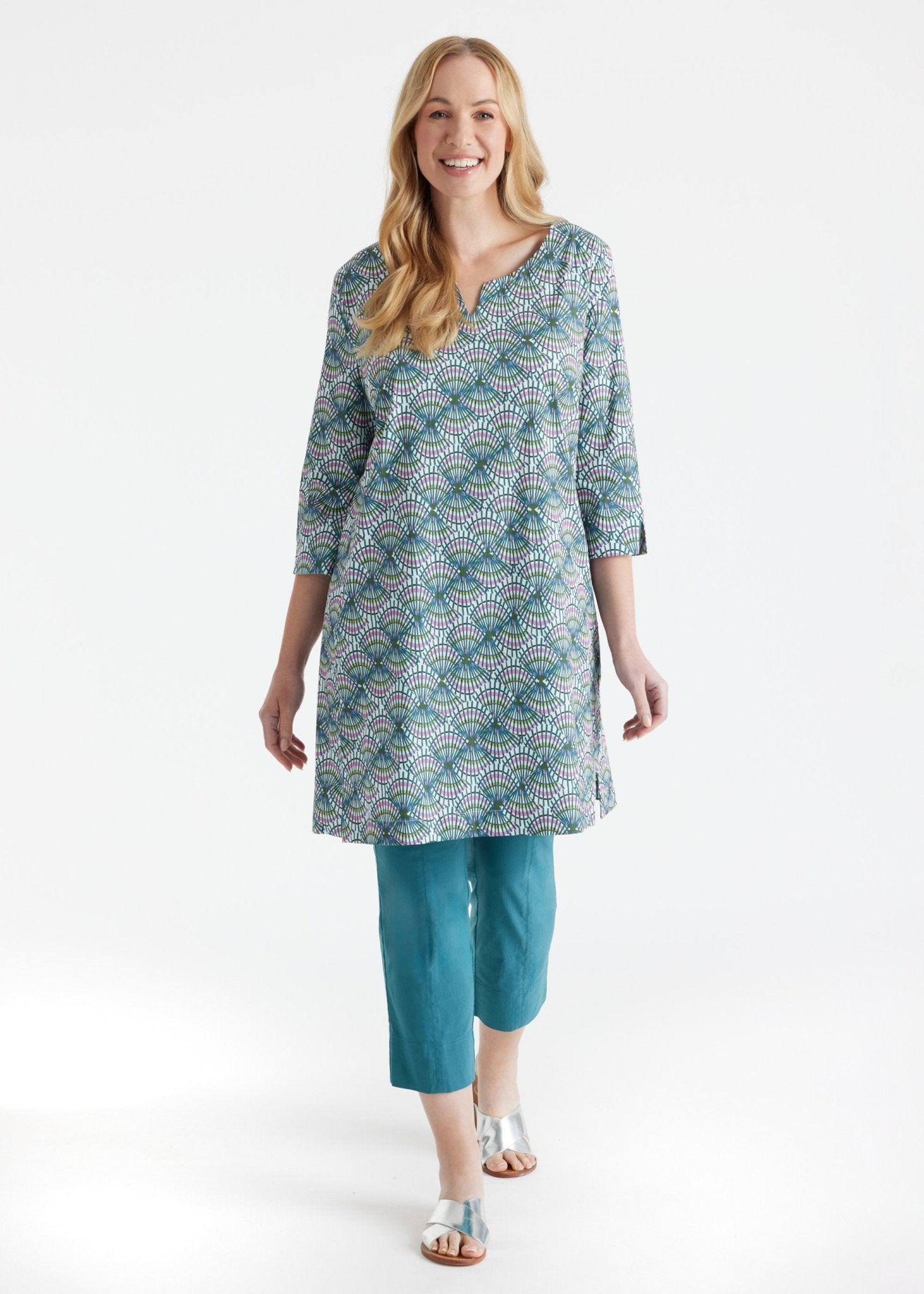 Schmale 7/8 - Hose MESSINI aus Baumwollmix mit Stretch - FOX'S - Fashion