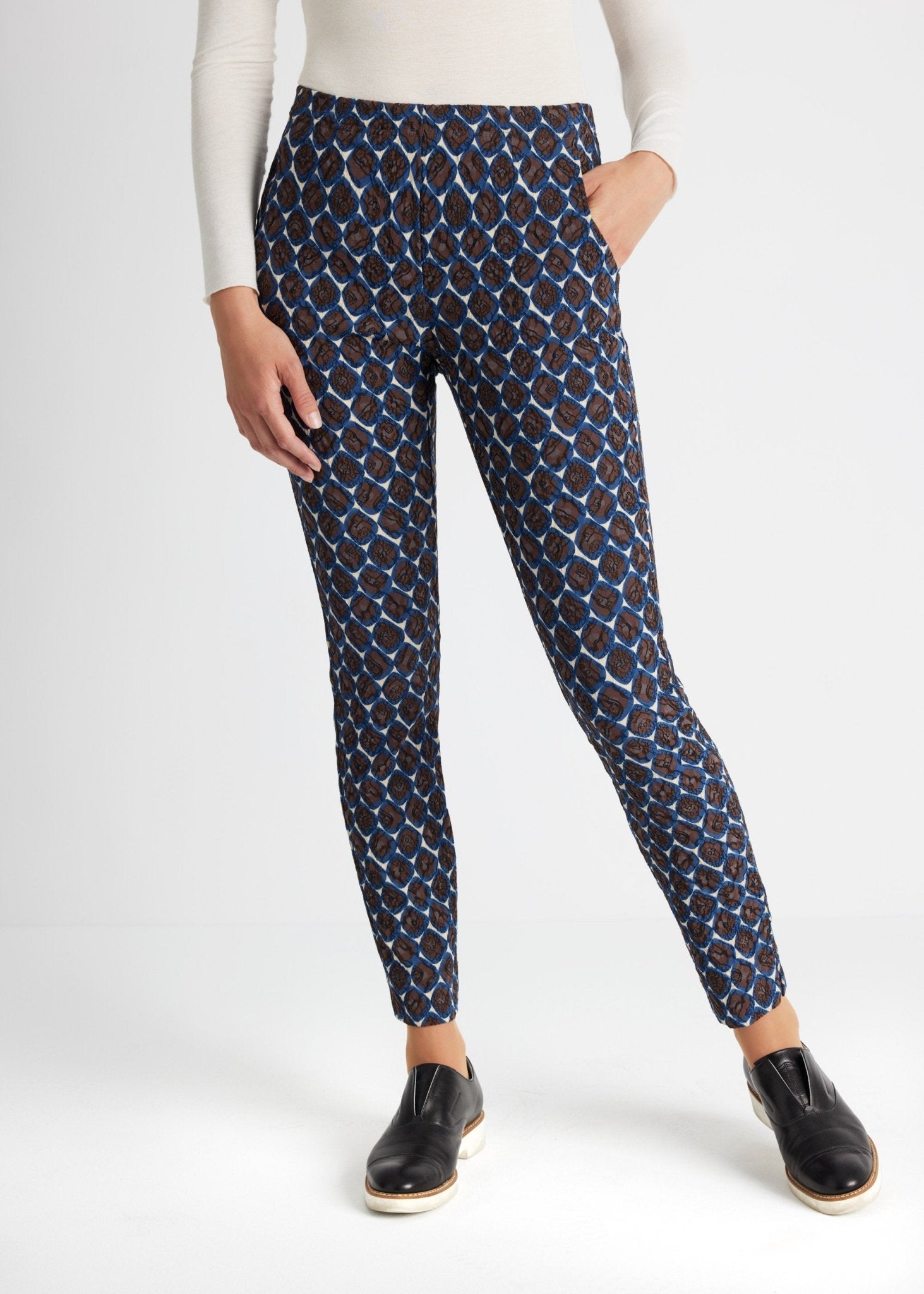 Schmale Hose ENESTRA aus Viskose-Mix mit Gummibund - FOX'S-Fashion