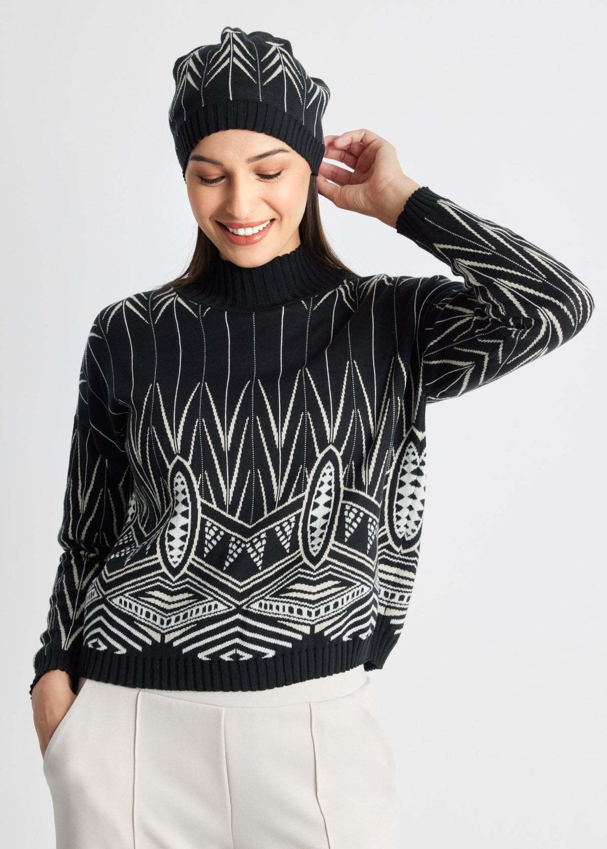 Schmale Strickmütze DAMULA aus Baumwoll-Mix - FOX'S-Fashion