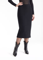 Rock HAGURO mit schmaler Passform und Gummibund in Schwarz