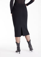 Rock HAGURO mit schmaler Passform und Gummibund in Schwarz