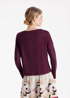 Shirt CISQUIT mit Wasserfallausschnitt und langen Armen in Rot