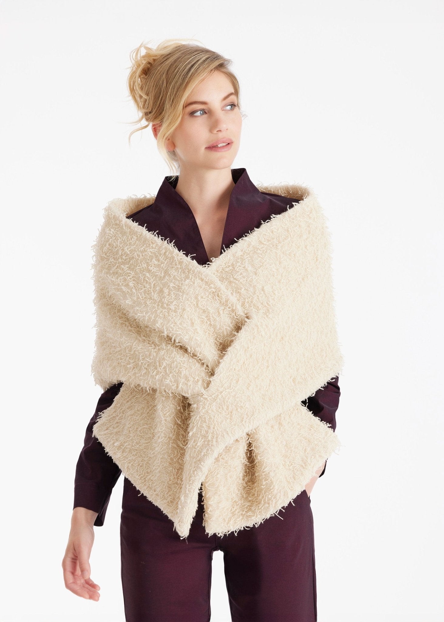 Stola GASTOLA in Fransen-Optik in Beige